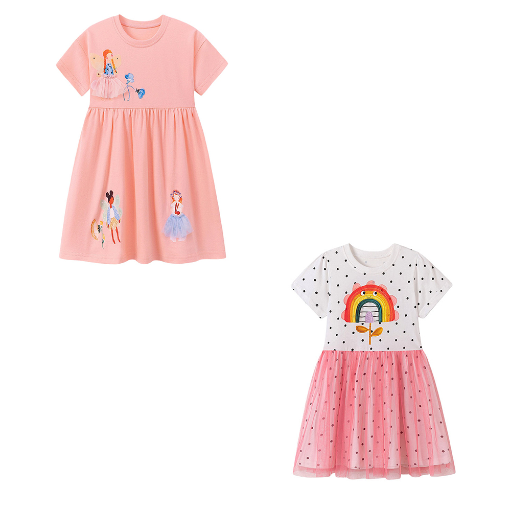 Summer Clothing Drawing For Kids - فساتين صيفية قصيرة الأكمام للفتيات الصغيرات،