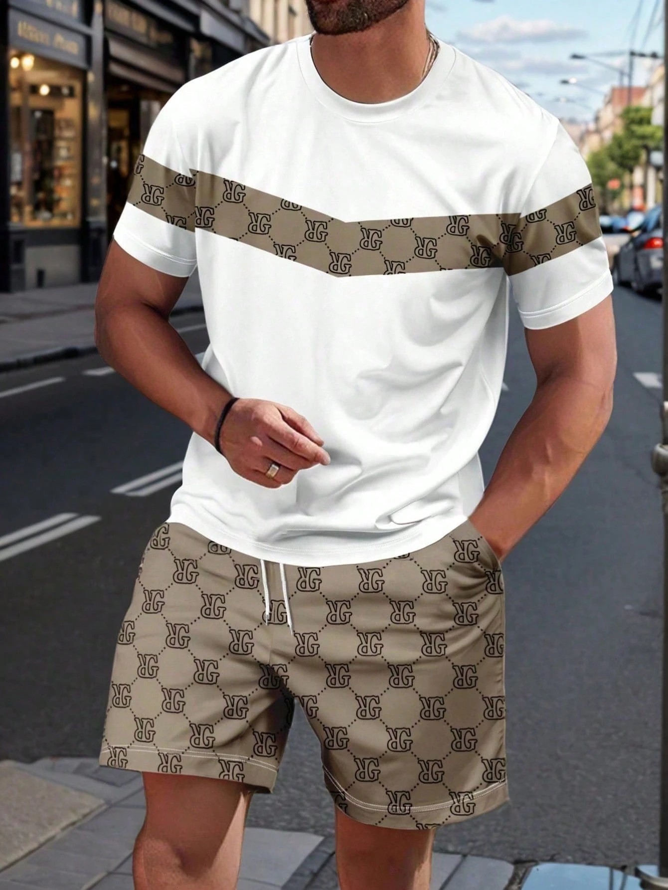 Summer Clothing Shops - بدلة رجالية صيفية 2026 بنمط مطبوع