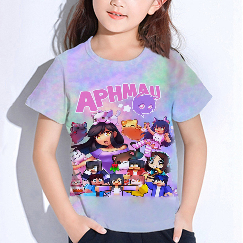 Summer Clothing Newborn - Aphmau-الأطفال Meows القط الكرتون تي شيرت