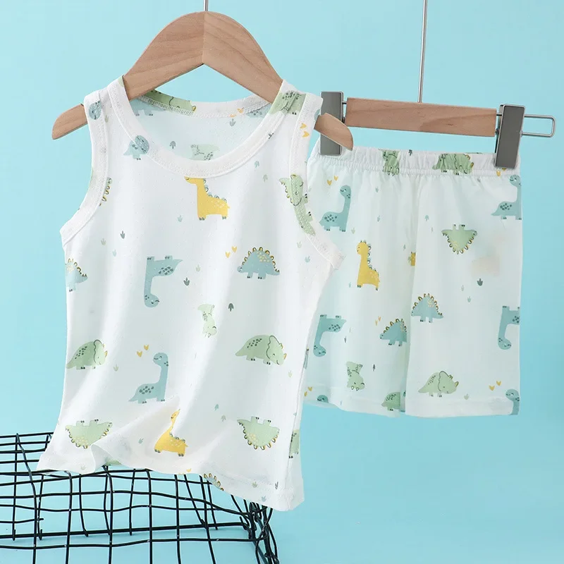 Summer Clothing Newborn - بدلة صيفية للأطفال من القطن والخيزران،