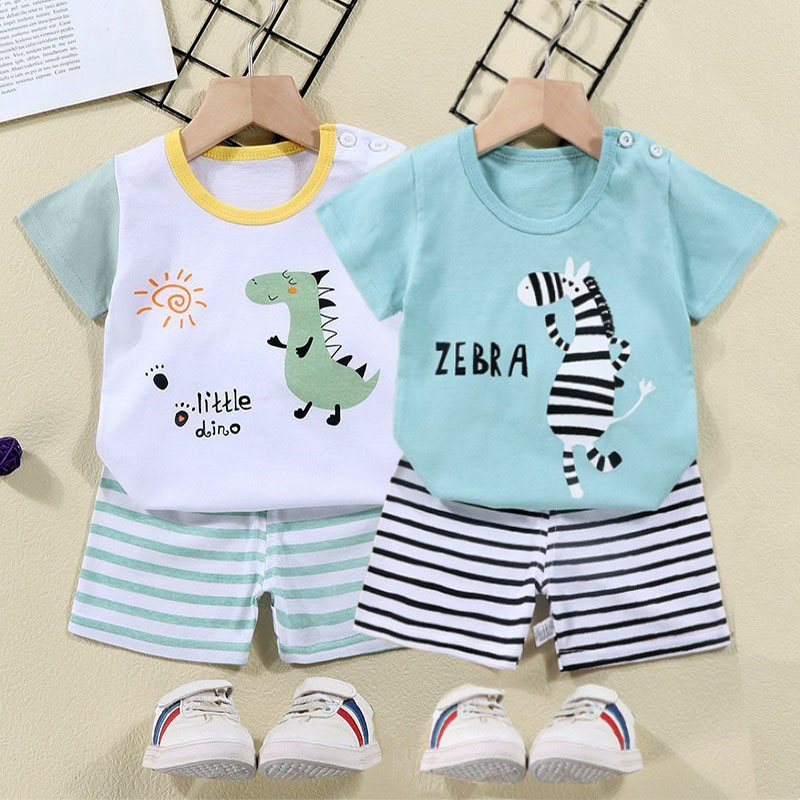 Summer Clothing Newborn - القطن تيز + السراويل 2 قطعة