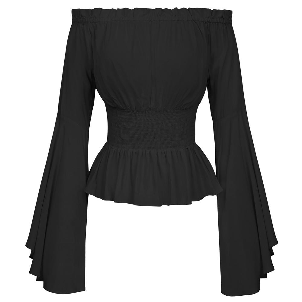 Summer Renaissance Clothing - قميص قوطي ضيق بأكمام طويلة بلوزة