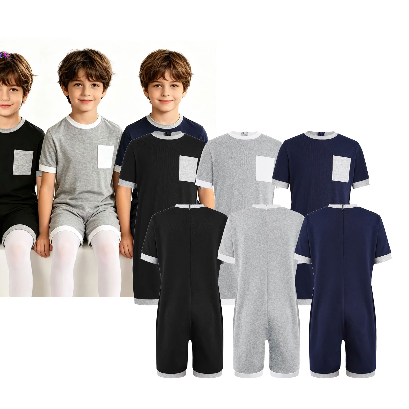 Summer Clothing Boys - 3 قطع ملابس تكيفية للأطفال ذوي