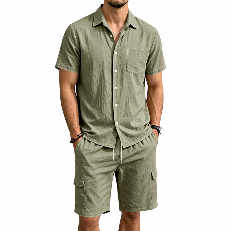 Summer Clothing Sets - طقم صيفي أمريكي للرجال من قطعتين: