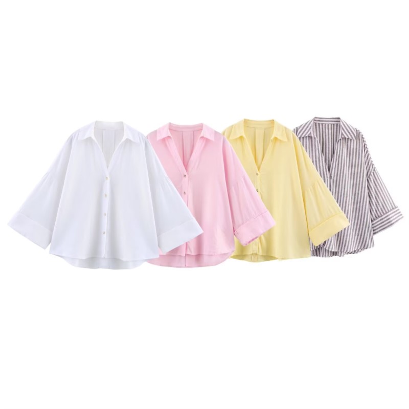 Tie Front Shirt - قميص نسائي بأكمام واسعة من هيب