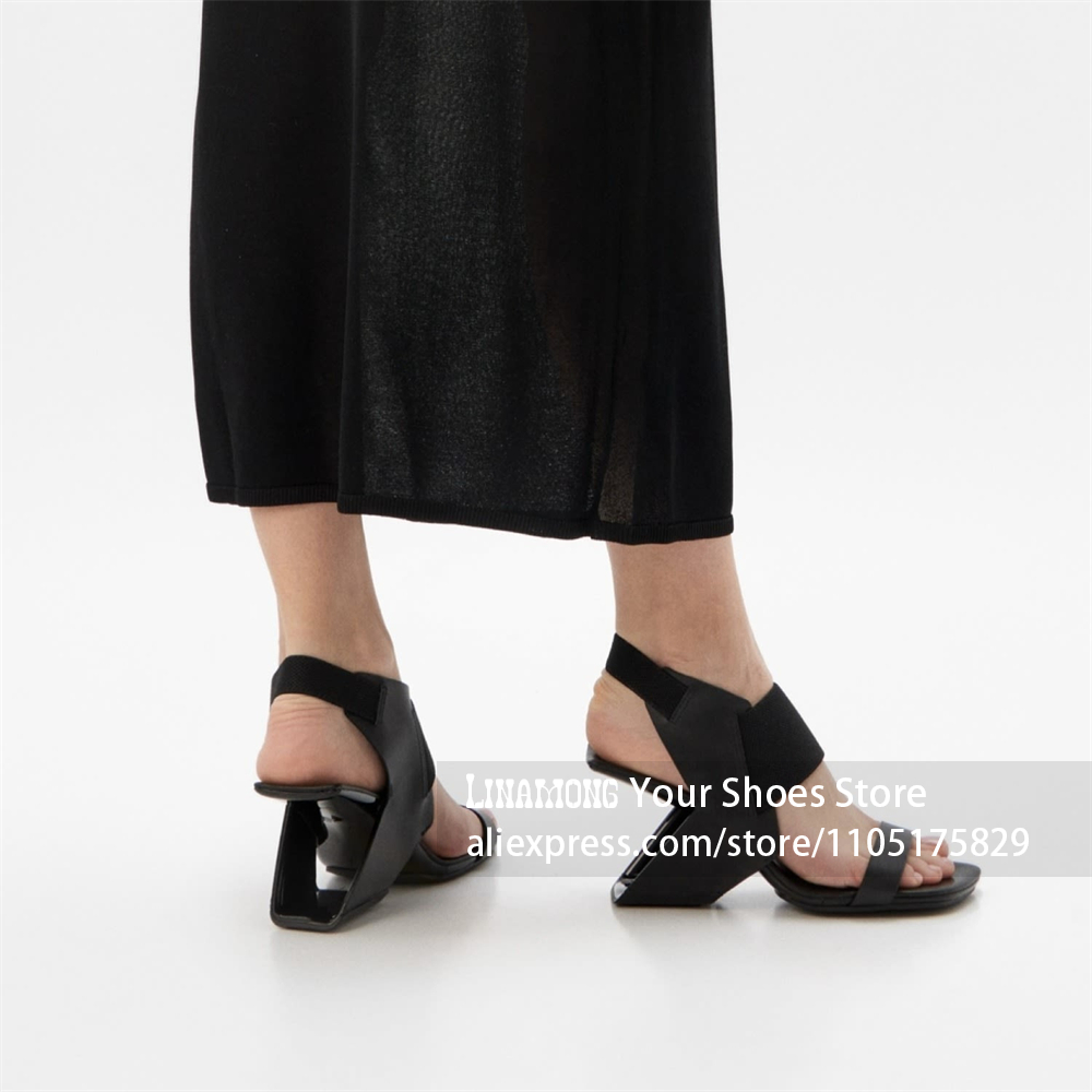 صنادل بكعب هندسي نحتي برباط، ب - مراجعة Summer Clothing Sale وسعره