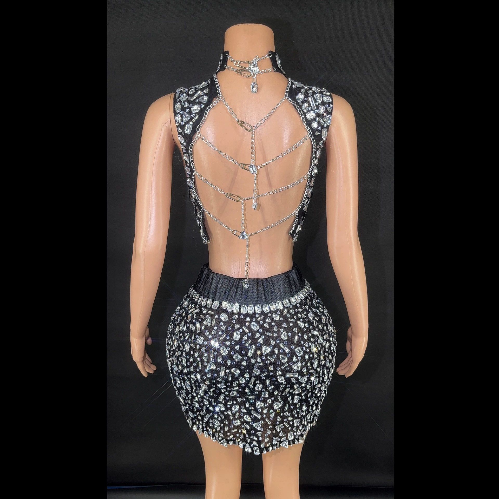 طقم فستان نسائي صيفي ضيق مرصع  - مراجعة Summer Clothing Words وسعره