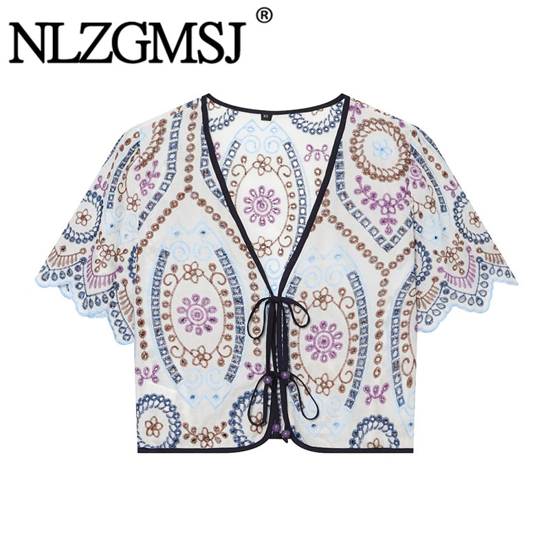 Nlzgmsj 2026 بلوزة نسائية صيفي - مراجعة Tie Front Shirt وسعره