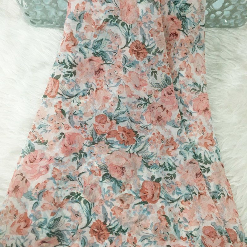 قماش شيفون مطبوع عليه زهور 2/3 - مراجعة Summer Clothing Material وسعره