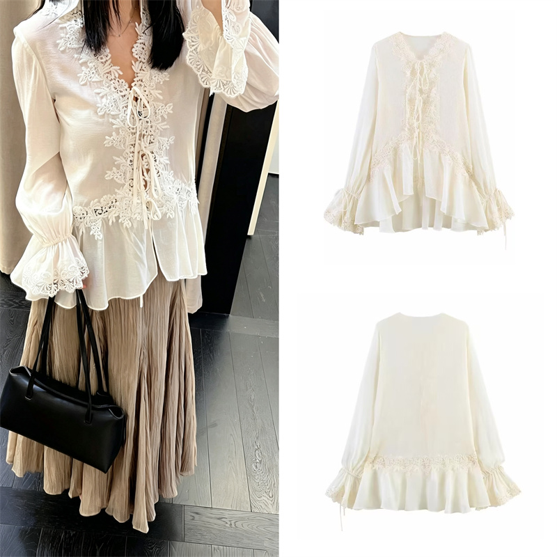 قميص نسائي من Guobioziy لربيع/ - مراجعة Tie Front Shirt وسعره