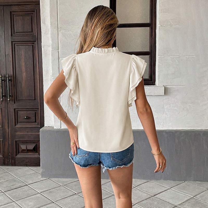 ملابس نسائية صيفية بأكمام قصير - مراجعة Tie Front Shirt وسعره