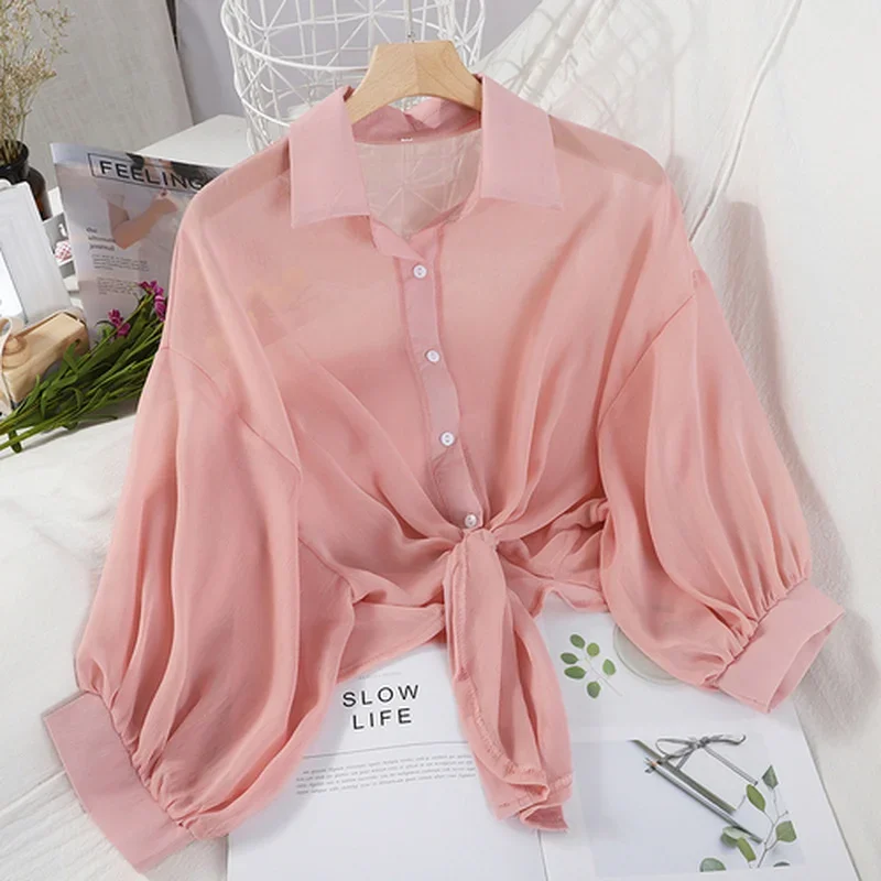 ملابس بيضاء مجوفة فضفاضة غير ر - مراجعة Tie Front Shirt وسعره