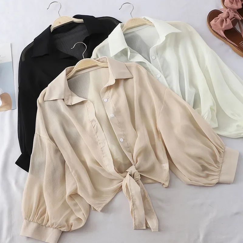 ملابس بيضاء مجوفة فضفاضة غير ر - مراجعة Tie Front Shirt وسعره