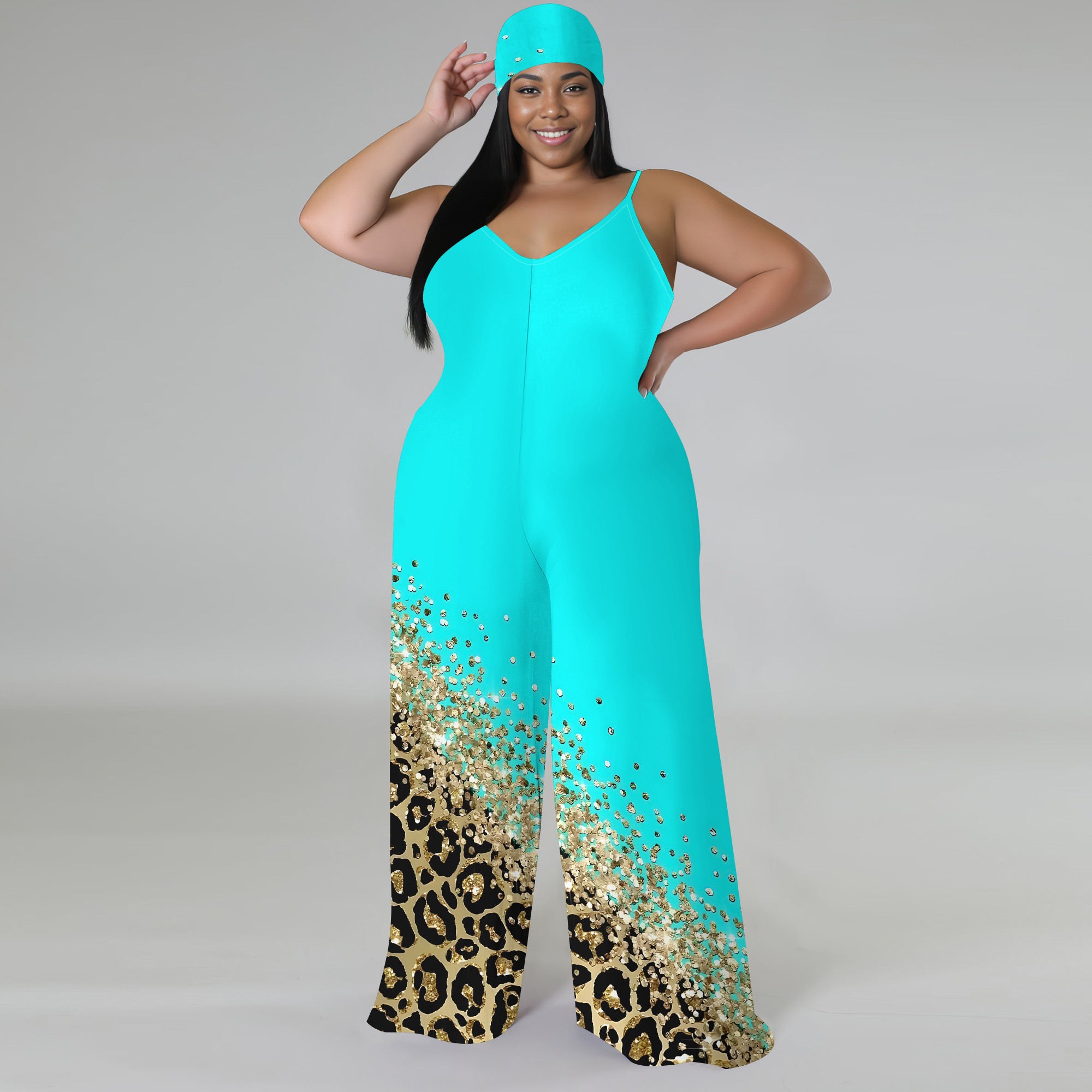بذلة مطبوعة بمقاس كبير - رومبي - مراجعة Palazzo Pant Wide وسعره