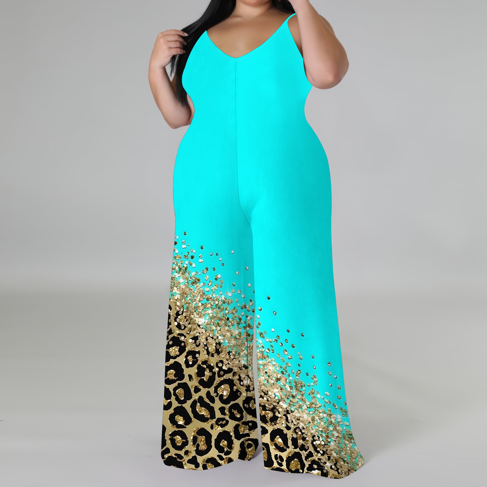 بذلة مطبوعة بمقاس كبير - رومبي - مراجعة Palazzo Pant Wide وسعره