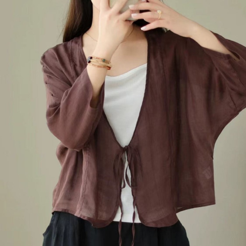 كارديجان نسائي عتيق الطراز رقي - مراجعة Tie Front Shirt وسعره