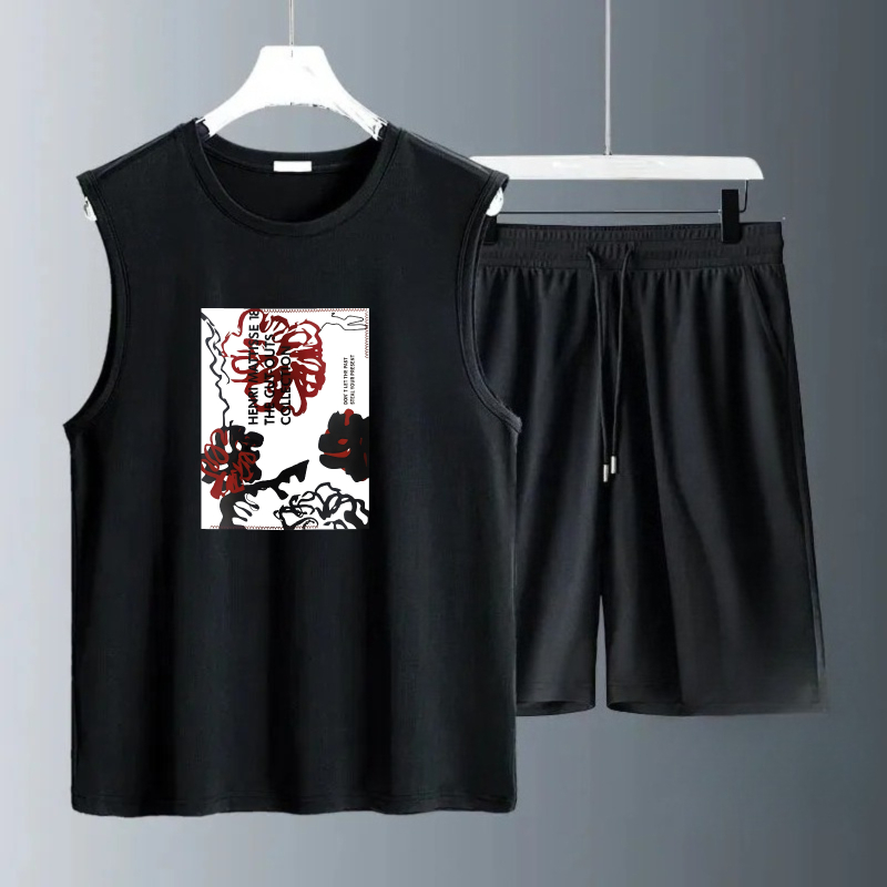 طقم تيشيرتات رجالية بدون أكمام - مراجعة Summer Clothing Sets وسعره
