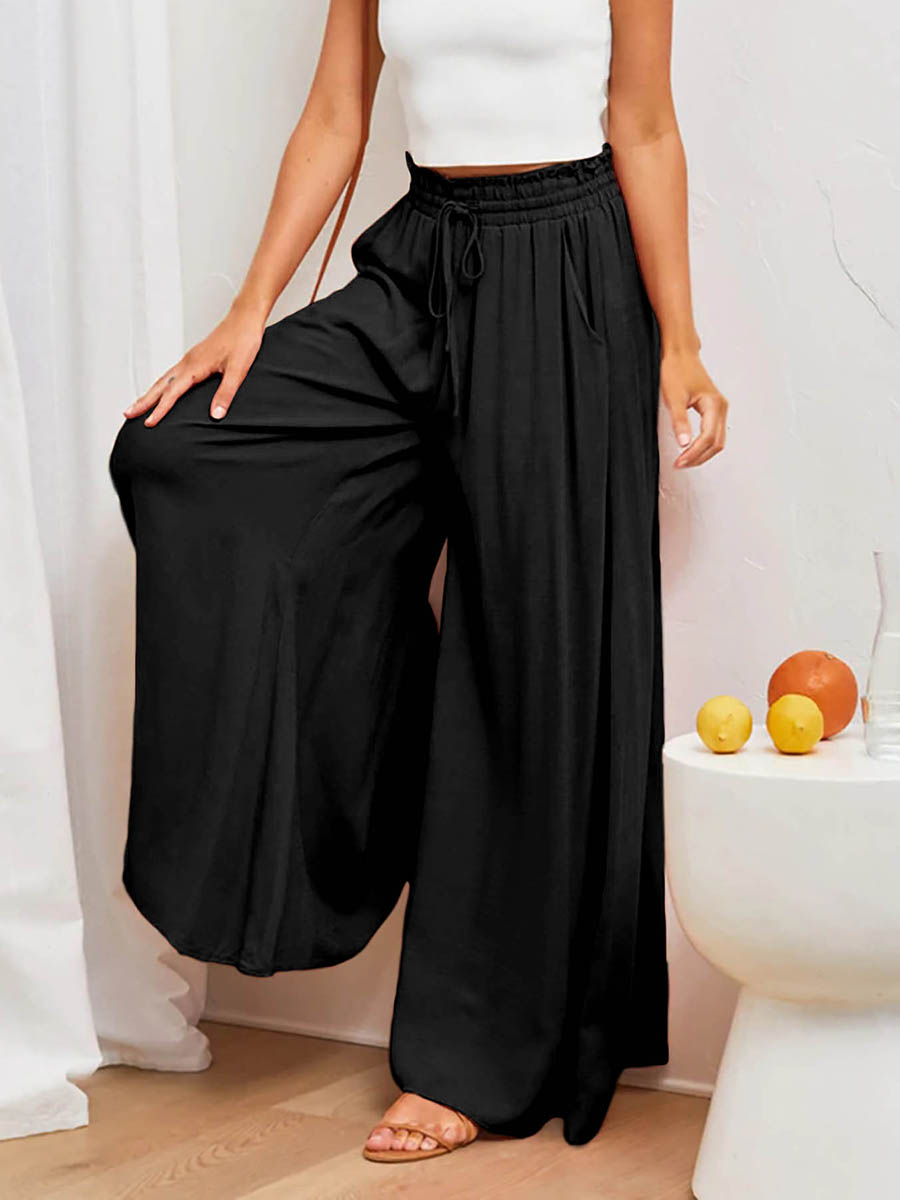 بنطلون نسائي واسع الساق بخصر م - مراجعة Palazzo Pant Wide وسعره